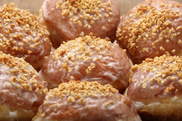 Traditional Polish donuts with walnuts