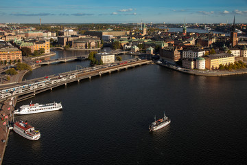 Obraz premium Aerial view of the old town (Gamla Stan) of Stockholm, Sweden
