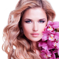 Fototapeta premium Face of beautiful woman with healthy skin.