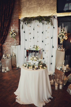 beautifully decorated fotozone for a wedding celebration in a re