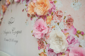 decorations of gentle and beautiful pink and white flowers