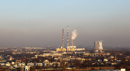 Industrial landscape. Krakow, Poland