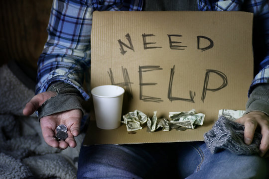 homeless man ask help