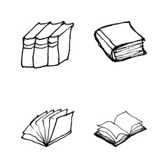 Book doodles set