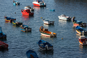 Obraz premium Fishing boats in Camara de Lobos, Madeira Islands, Portugal