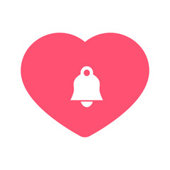 Pink Heart with Bell Icon