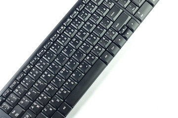 Computer keyboard wireless on white background.