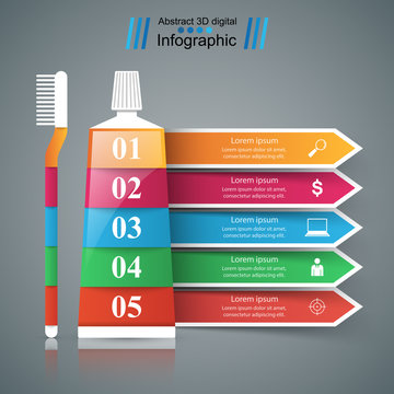 Business Infographics. Toothpaste icon.