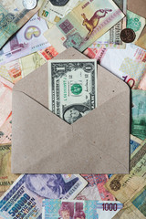 One US dollar in envelope