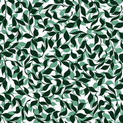 Seamless floral hand-drawn pattern, leaf background.