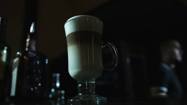 Hot latte with tasty foam