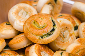 Bread baked spinach
