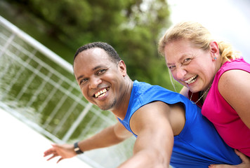 Couple Exercise Happiness Healthy Lifestyle Concept