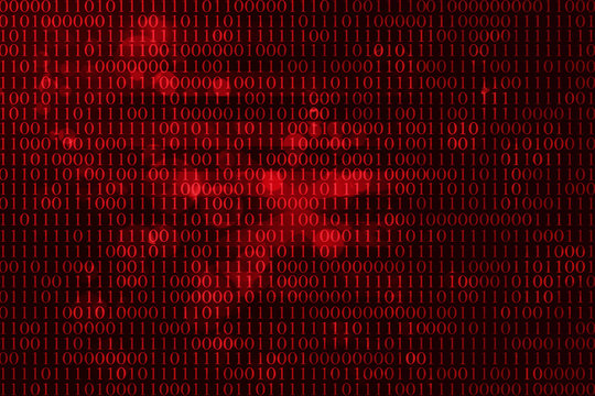 Roter Bin&auml;r Code mit  Bokeh - Futuristisch