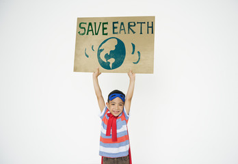 Fototapeta na wymiar Save Earth Global Environment Boy girl Concept