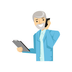 Businessman Discussing Work On Smartphone, Part Of People Speaking On The Mobile Phone Series