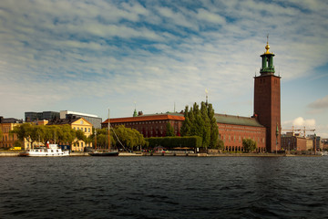 Views of the City Hall (Stadshuset) in Stockholm, Sweden