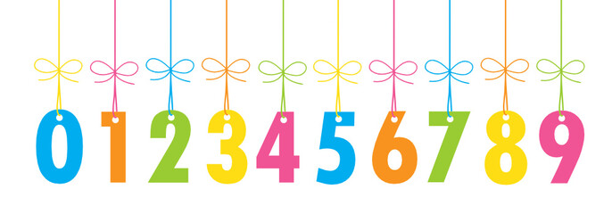 Suspended Numbers with Ribbons