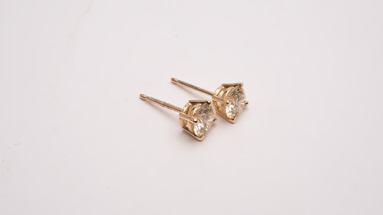 Diamond Stud Earrings Macro Lens Shot