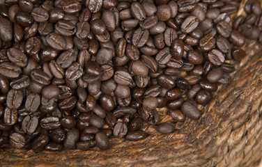 coffee beans in the basket