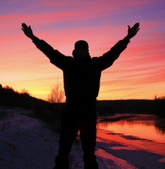 Fototapeta premium Photo of different silhouette in the evening hour