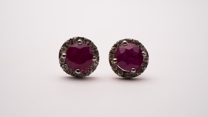 Diamond Stud Earrings Macro Lens Shot