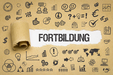 Fortbildung / Papier mit Symbole