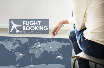 Flight Ticket Booking Destination Journey Concept