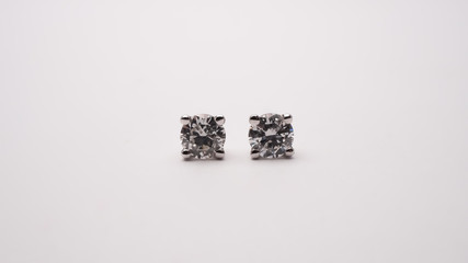 Diamond Stud Earrings Macro Lens Shot