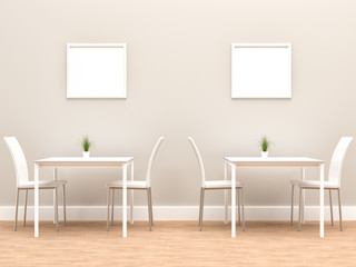 Naklejka na ściany i meble Restaurant interior with Blank Frame