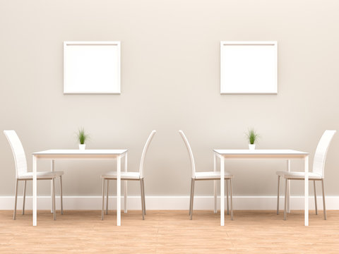 Restaurant interior with Blank Frame