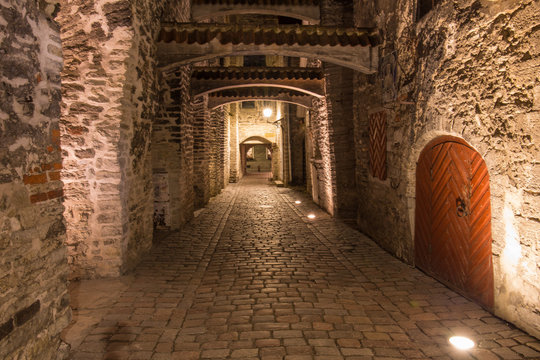 Renaissance corridor street in Tallinn