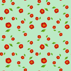 Plasticine colorful floral seamless pattern with roses 
