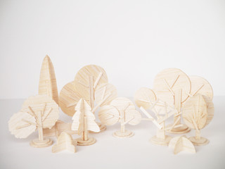 miniature wooden model cutting artwork craft handmade minimal style