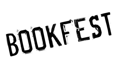 Bookfest rubber stamp. Grunge design with dust scratches. Effects can be easily removed for a clean, crisp look. Color is easily changed.