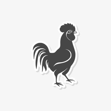 Rooster sticker - vector Illustration 