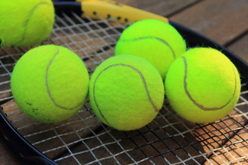 tennis and racket