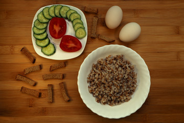  Useful products are buckwheat, eggs and vegetables