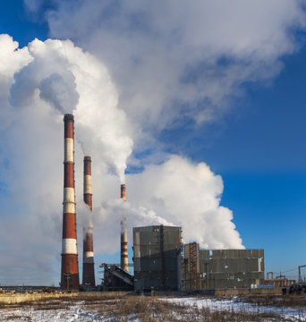 Smoke of power plants pollute environment