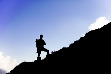 Silhouette eines Wanderer 