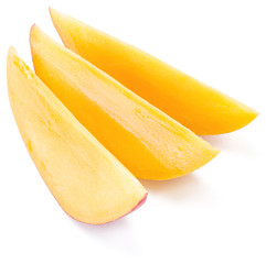 Mango slices. Isolated on a white background.
