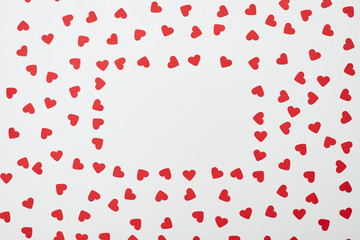 Frame made of many red hearts