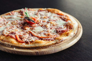 Italian meat pizza on the Board