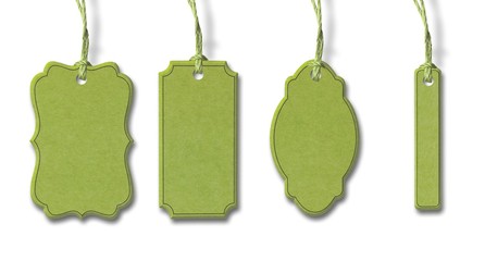 Grüne Kartonanhänger - Set