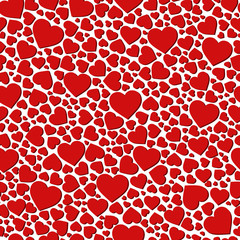 vector seamless background made of small hearts