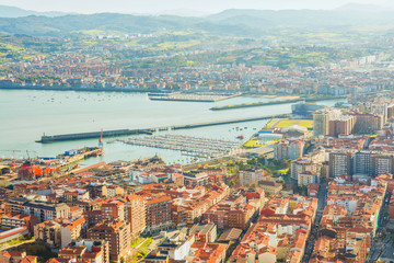 panoramic views to santurce in biscay, spain