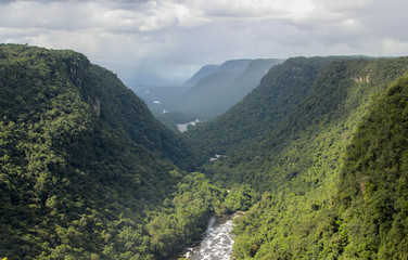 Valley of Kaieteur Falls located in Guyana (Potaro River, Kaieteur national park, South America).