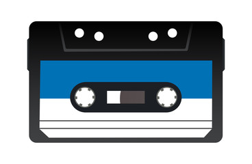 Retro audio tape cassette. Isolated vector illustration.