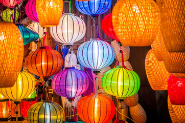 Beautiful colorful lanterns in Vietnam