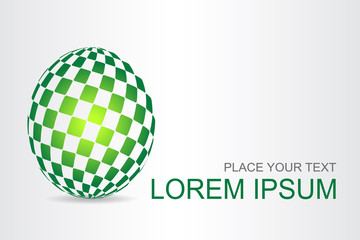 Logo stylized spherical surface with abstract shapes